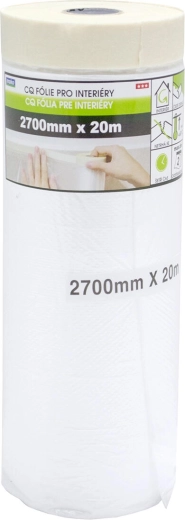 Bandă de mascare pentru interior cu folie de acoperire 270 cm × 17 m