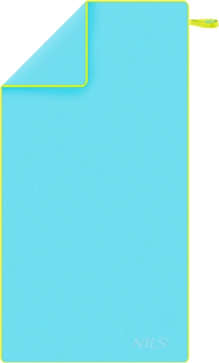 Prosop din microfibră cu uscare rapidă NILS Camp albastru‑verde