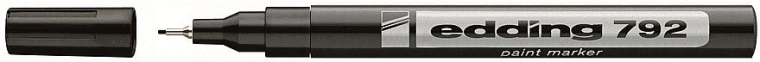 Marker cu vopsea negru Edding, cu vârf rotund 0,8 mm