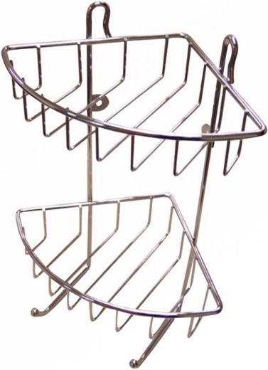 Raft de colț dublu pentru baie, crom