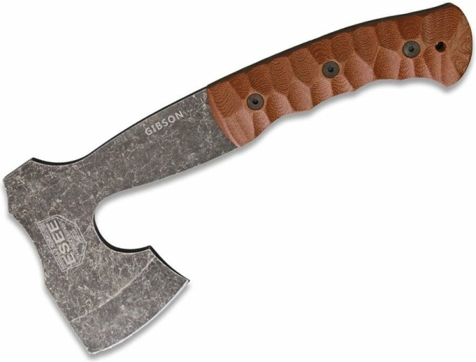ESEE Gibson Axe topor compact cu mâner din micarta și teacă din piele