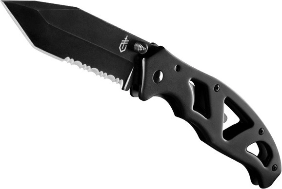 Cuțit de buzunar Gerber Paraframe II Serrated Black, complet negru
