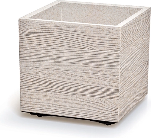 Ghiveci Madera Square Eco Wood 38,5 cm – alb