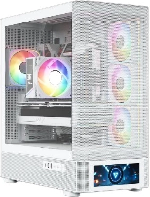 Carcasă PC MODECOM Volcano AQ500 ARGB Midi White cu ecran LCD