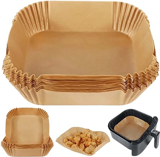 Formă din hârtie pentru friteuză cu aer cald 16 × 16 × 4,5 cm (50 buc)