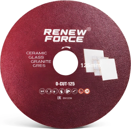 Disc diamantat Renew Force O-CUT 125 mm pentru tăierea gresiei și ceramicii - 1 bucată