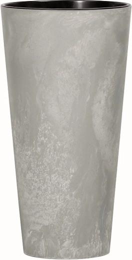 Ghiveci Tubus Slim efect beton cu inserție de plantare 40 cm gri