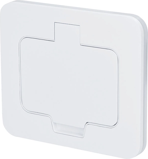 Priză de podea încastrată Solight IP55, alb mat, capac dreptunghiular