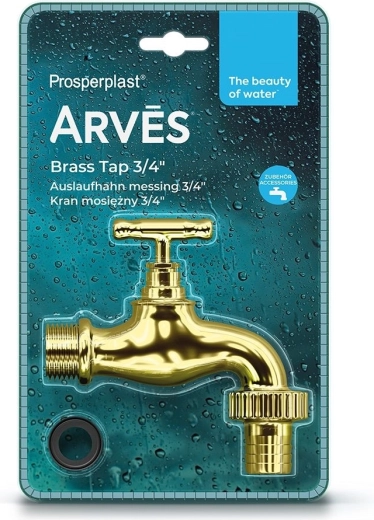 Robinet pentru butoi de apă de ploaie ARVES TAP 3/4" în finisaj auriu
