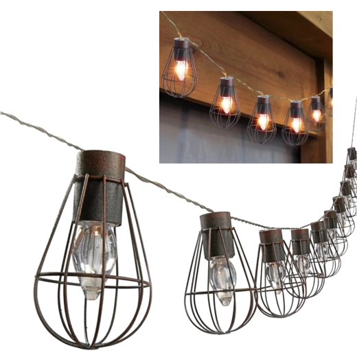 Ghirlandă solară de exterior loft 10 LED alb cald 3,8 m