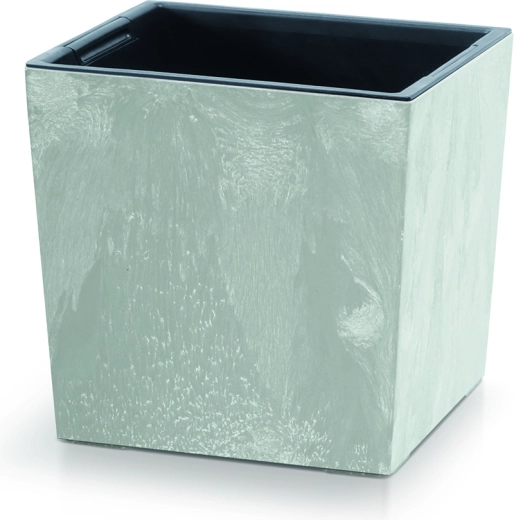 Ghiveci URBI SQUARE LOW cu efect de beton, 24 cm