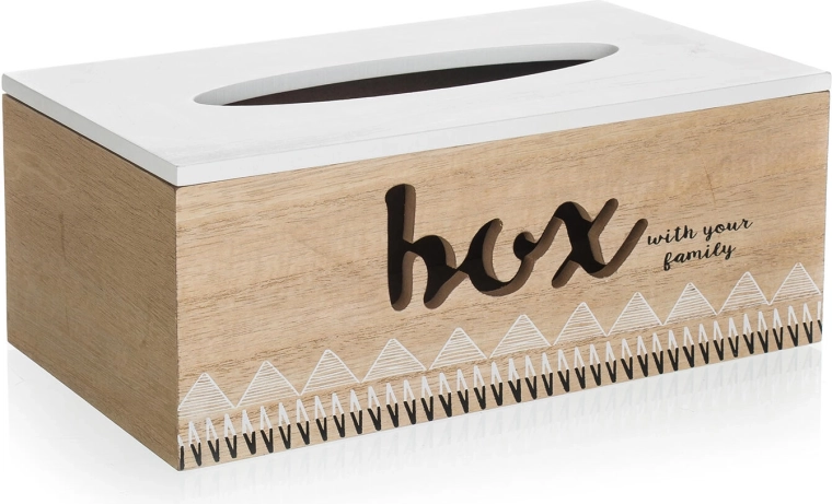 Cutie din lemn pentru șervețele de hârtie FAMILY cu capac 24 × 13,5 × 9,5 cm