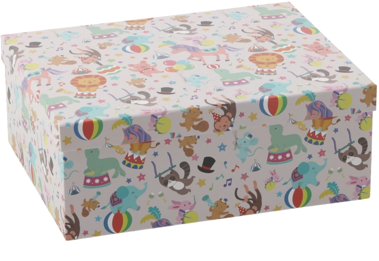 Cutie cadou cu motiv de animale colorate 33,4 × 26,6 × 12,9 cm - 1 buc