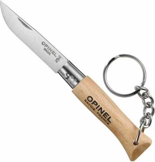 Opinel Nr. 04 Inox cuțit de buzunar pentru chei, lemn de fag 5 cm