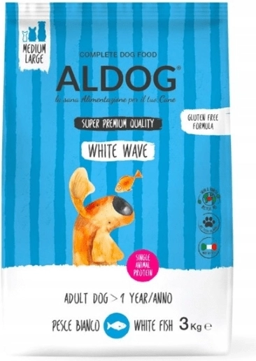 Aldog White Wave granule pentru câini adulți M/L cu pește alb 3 kg