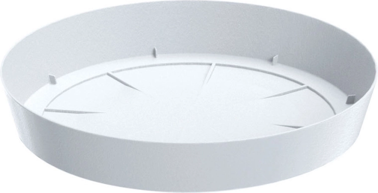 Tăviță de plastic pentru ghiveci LOFLY 12,5 cm albă