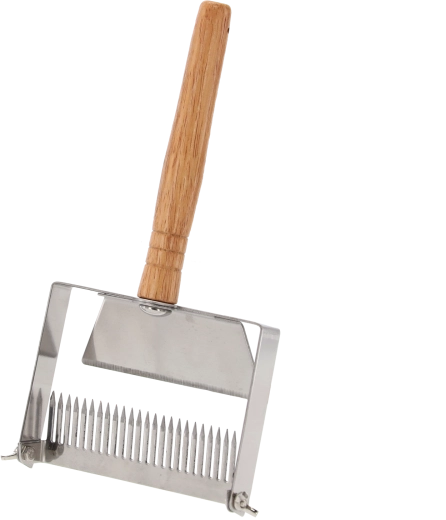Furculiță de descăpăcit pentru miere din oțel inoxidabil cu mâner din lemn 25 × 13 cm