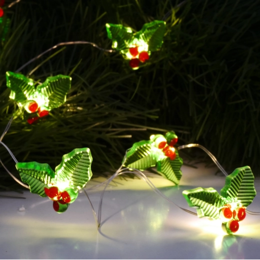 Șir luminos LED vâsc, 20 LED pe baterii, alb cald, 2,2 m