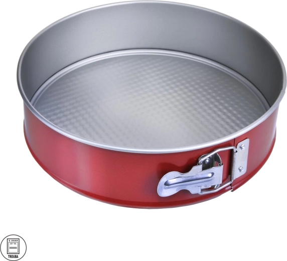 Formă metalică pentru tort cu strat antiaderent 24 cm roșu-gri