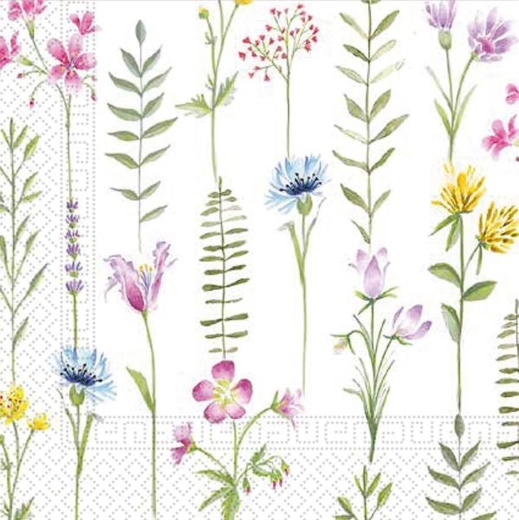 Șervețele de hârtie 33 × 33 cm, 3 straturi, flori de câmp, 20 buc