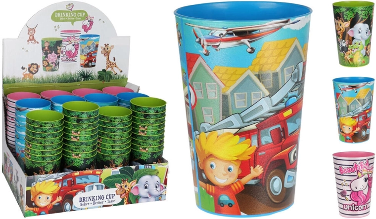 Pahar de plastic pentru copii 0,34 l – mix de decoruri