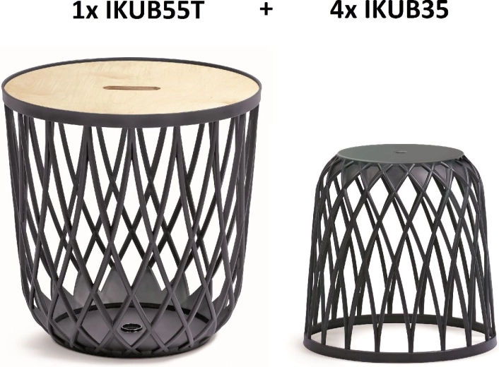 Set coșuri universale Uniqubo 4+1 – antracit