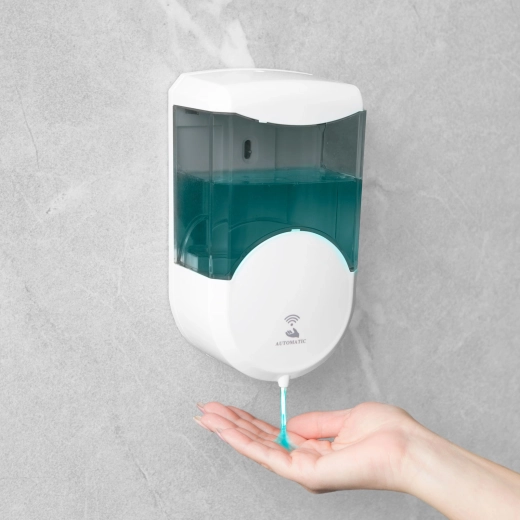 Dozator automat de perete pentru săpun, 600 ml, fumuriu