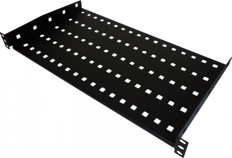 Police neagră fixă 19 inch 1U adâncime 280mm