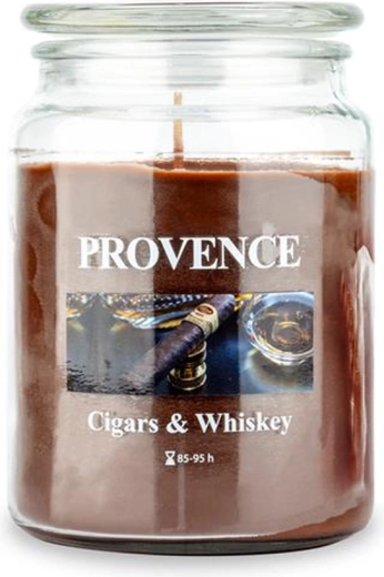 Lumânare parfumată în pahar PROVENCE cigars & whiskey 95 ore