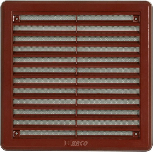 Grilă de ventilație cu plasă 200 × 200 mm, maro