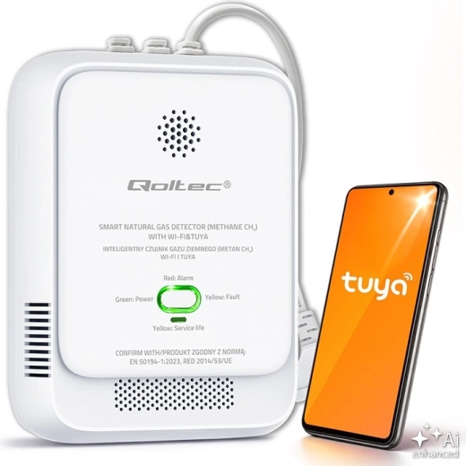 Detector inteligent de scurgeri de gaz natural CH4 cu Wi‑Fi TUYA și alarmă LED 85 dB