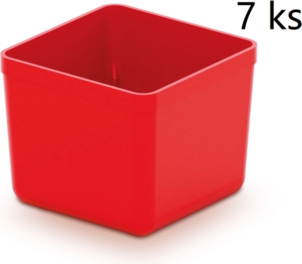 Set de 7 cutii din plastic pentru unelte Unite Box, roșu, 55 × 55 × 165 mm