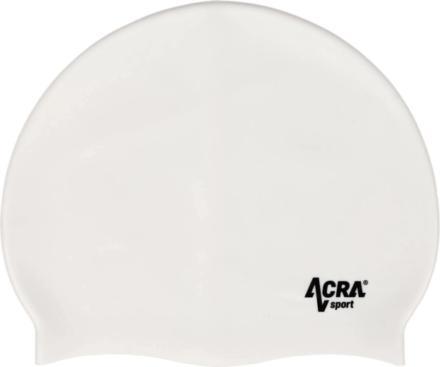 Cască de înot din silicon ACRA albă - 1 bucată