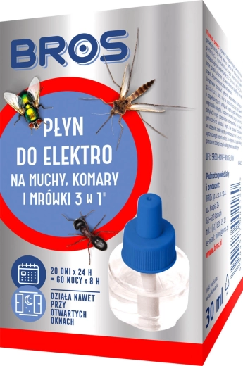 Rezerve pentru electrofumigator BROS împotriva țânțarilor, muștelor și furnicilor 30 ml