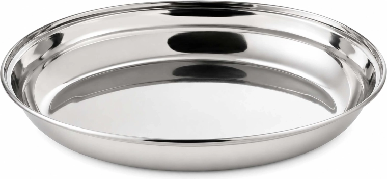 Bol oval adânc din inox pentru curry, 30 cm