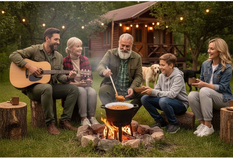 Gătit stabil la foc deschis