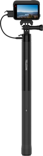 Selfie stick cu powerbank pentru camere de acțiune și smartphone‑uri Telesin