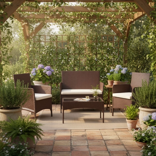 Aspect stilat de ratan, rezistent la intemperii