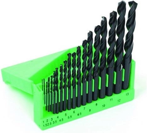 Set de burghie pentru metal HSS 1–13 mm, 19 piese