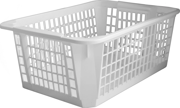 Coș din plastic stivuibil 36 × 26 × 14 cm, alb