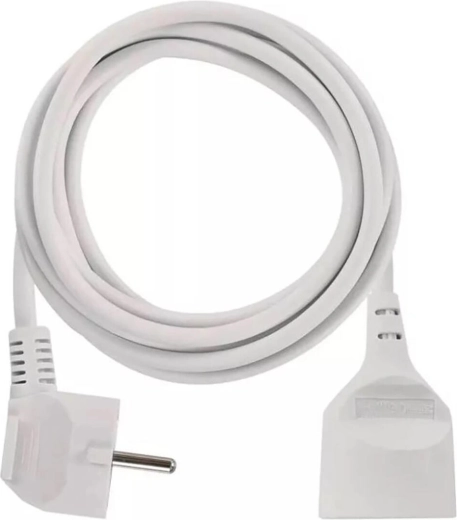 Prelungitor 5 m cu 1 priză, alb