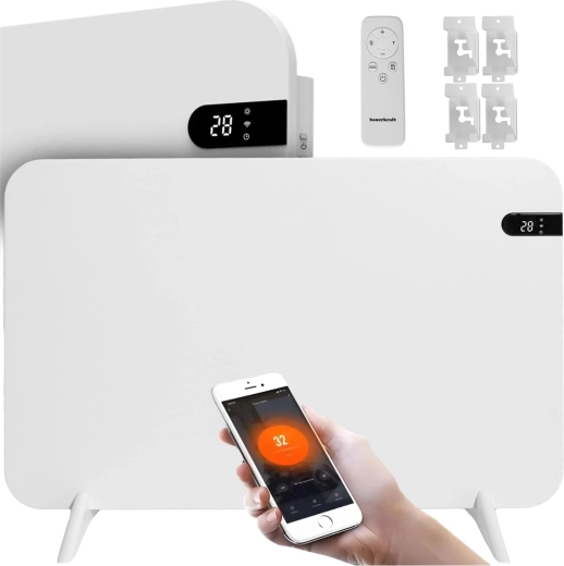 Panou de încălzire cu infraroșu Bauerkraft 450 W cu Wi‑Fi și afișaj 45 × 70 cm