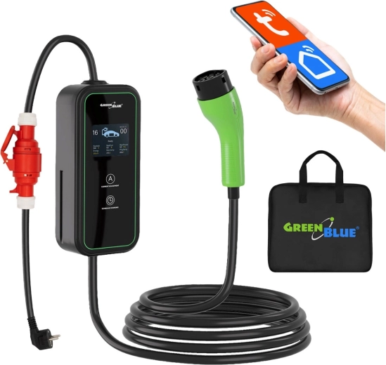 Încărcător portabil pentru mașini electrice și PHEV GreenBlue 11 kW Type 2 - 1 bucată