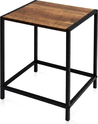 Măsuță metalică pătrată cu blat din MDF 32,5 × 28 × 37,5 cm