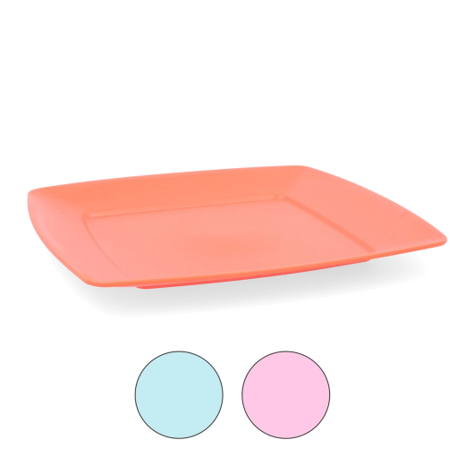 Farfurie pătrată joasă 23,5 cm din plastic rezistent