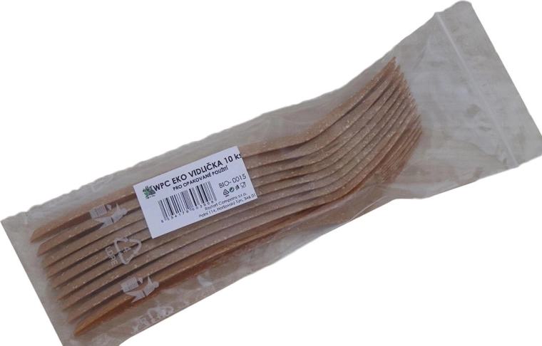 Furculiță ecologică din WPC, 10 buc