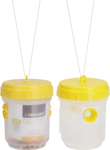 Capcană pentru viespi din polipropilenă 9 × 12,5 cm – corp transparent, capac galben