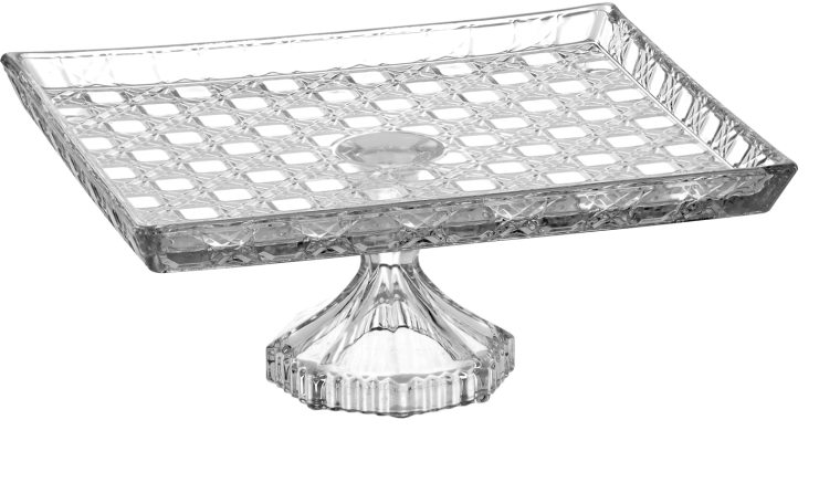 Platou din sticlă dreptunghiular 24,5 × 21 × 10 cm