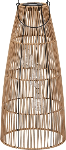 Lampion solar de grădină din ratan 55 cm, maro