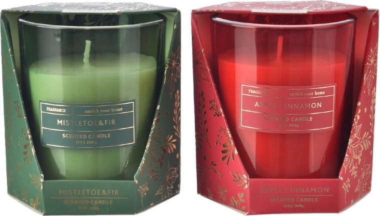 Lumânare parfumată în borcan cu aromă de Crăciun, 200 g